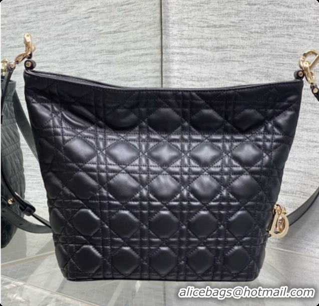 Stylish Dior Small Dior Toujours Hobo Bag in Cannage Lambskin D090380 Black 2026