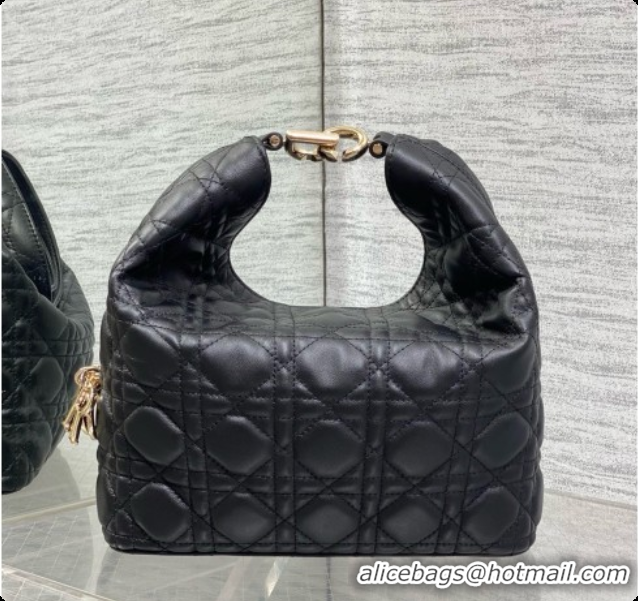 Stylish Dior Small Dior Toujours Hobo Bag in Cannage Lambskin D090380 Black 2026