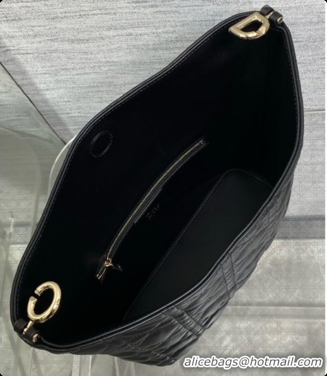 Stylish Dior Small Dior Toujours Hobo Bag in Cannage Lambskin D090380 Black 2026