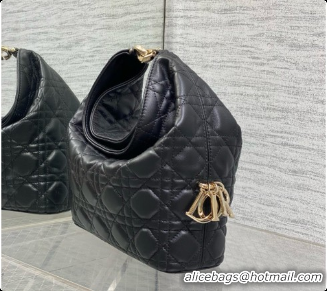 Stylish Dior Small Dior Toujours Hobo Bag in Cannage Lambskin D090380 Black 2026
