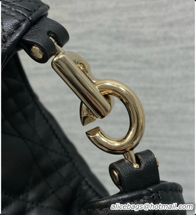 Stylish Dior Small Dior Toujours Hobo Bag in Cannage Lambskin D090380 Black 2026