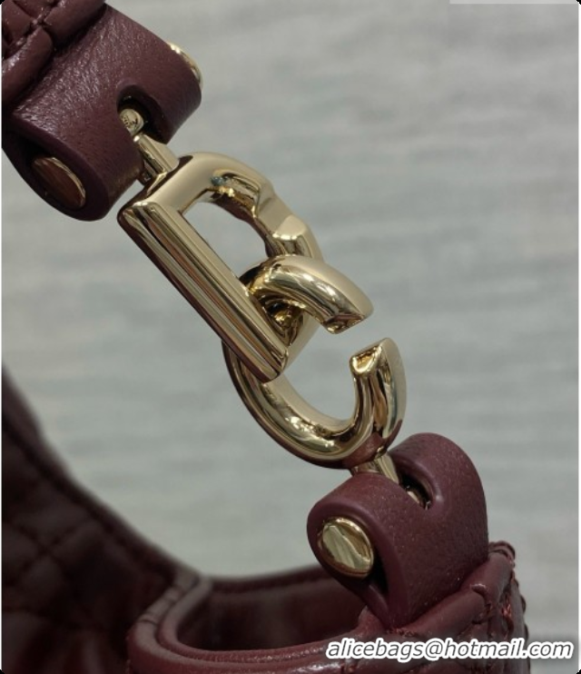 AAAAA Dior Mini Dior Toujours Hobo Bag in Cannage Lambskin D090381 Burgundy 2026