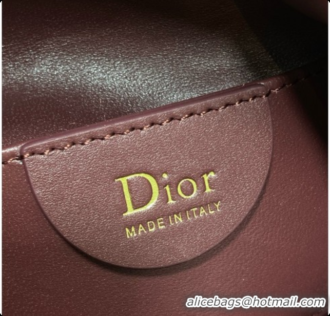 AAAAA Dior Mini Dior Toujours Hobo Bag in Cannage Lambskin D090381 Burgundy 2026