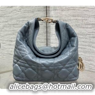 Classic Hot Dior Mini Dior Toujours Hobo Bag in Cannage Lambskin D090383 Haze Blue 2026