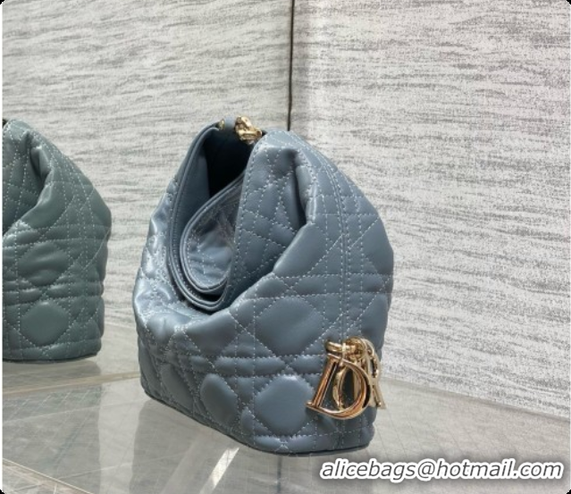 Classic Hot Dior Mini Dior Toujours Hobo Bag in Cannage Lambskin D090383 Haze Blue 2026