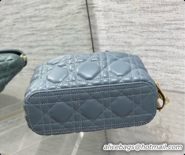 Classic Hot Dior Mini Dior Toujours Hobo Bag in Cannage Lambskin D090383 Haze Blue 2026