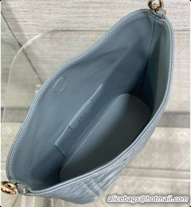 Classic Hot Dior Mini Dior Toujours Hobo Bag in Cannage Lambskin D090383 Haze Blue 2026