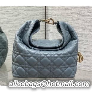 Duplicate Dior Small Dior Toujours Hobo Bag in Cannage Lambskin D090384 Haze Blue 2026