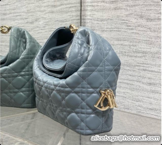 Duplicate Dior Small Dior Toujours Hobo Bag in Cannage Lambskin D090384 Haze Blue 2026