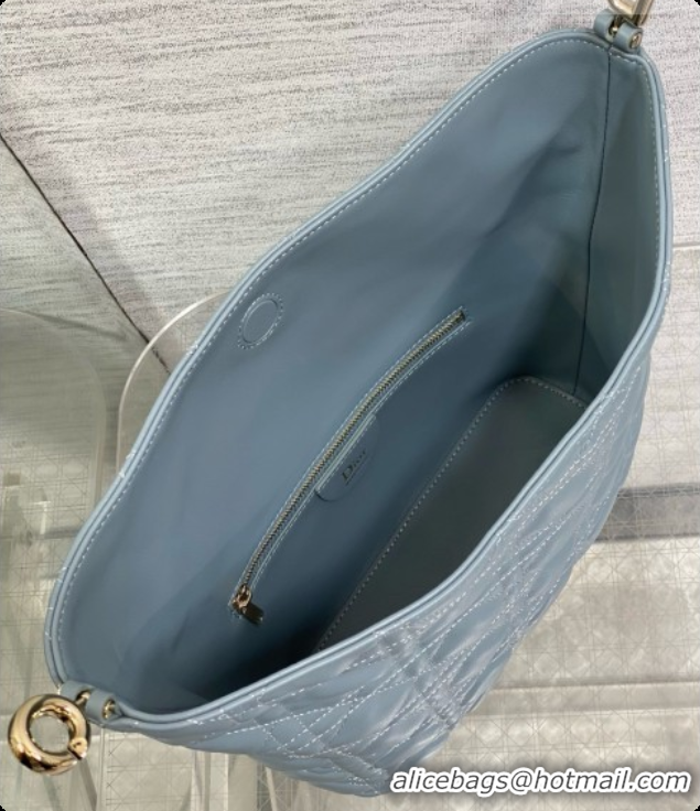 Duplicate Dior Small Dior Toujours Hobo Bag in Cannage Lambskin D090384 Haze Blue 2026