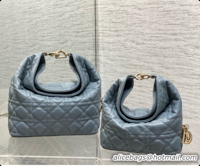 Duplicate Dior Small Dior Toujours Hobo Bag in Cannage Lambskin D090384 Haze Blue 2026