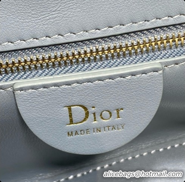 Duplicate Dior Small Dior Toujours Hobo Bag in Cannage Lambskin D090384 Haze Blue 2026