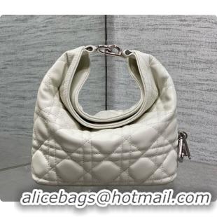 Most Popular Dior Mini Dior Toujours Hobo Bag in Cannage Lambskin D090387 White 2026