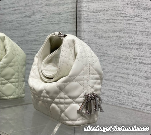 Most Popular Dior Mini Dior Toujours Hobo Bag in Cannage Lambskin D090387 White 2026
