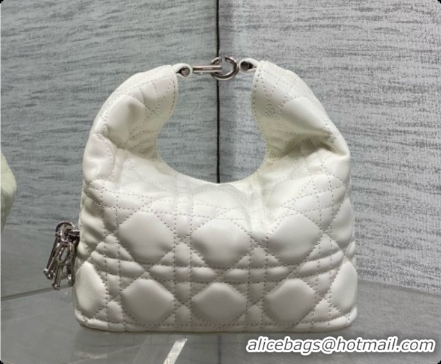Most Popular Dior Mini Dior Toujours Hobo Bag in Cannage Lambskin D090387 White 2026