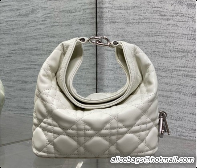 Most Popular Dior Mini Dior Toujours Hobo Bag in Cannage Lambskin D090387 White 2026