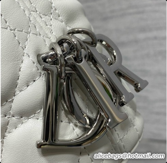 Most Popular Dior Mini Dior Toujours Hobo Bag in Cannage Lambskin D090387 White 2026