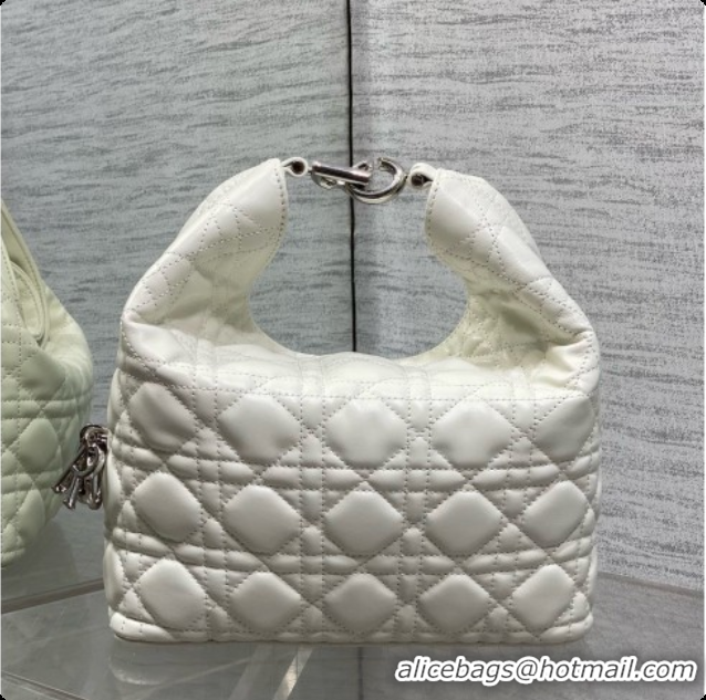 Discount Dior Small Dior Toujours Hobo Bag in Cannage Lambskin D090388 White 2026