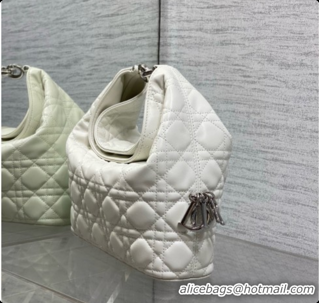 Discount Dior Small Dior Toujours Hobo Bag in Cannage Lambskin D090388 White 2026