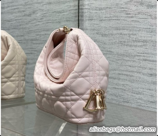 Grade Dior Mini Dior Toujours Hobo Bag in Cannage Lambskin D090389 Sakur Pink 2026