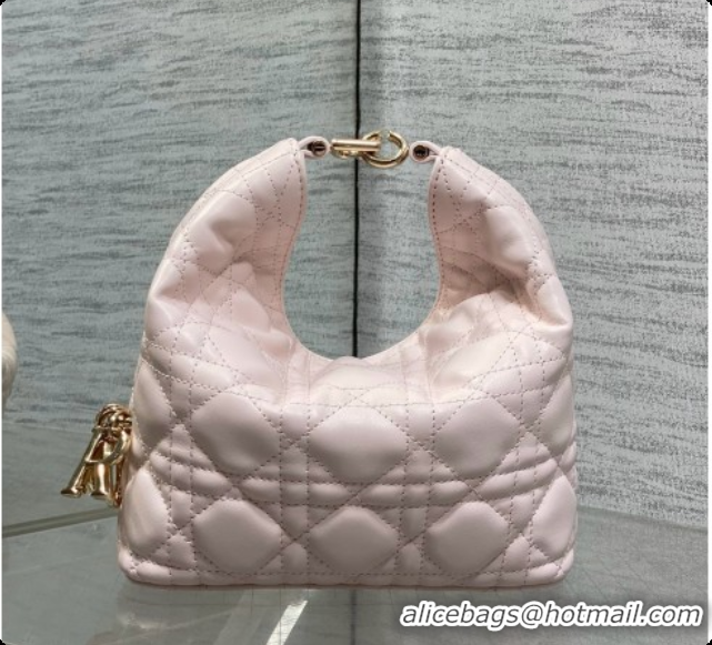 Grade Dior Mini Dior Toujours Hobo Bag in Cannage Lambskin D090389 Sakur Pink 2026