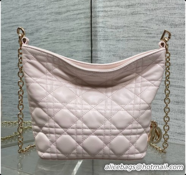 Grade Dior Mini Dior Toujours Hobo Bag in Cannage Lambskin D090389 Sakur Pink 2026