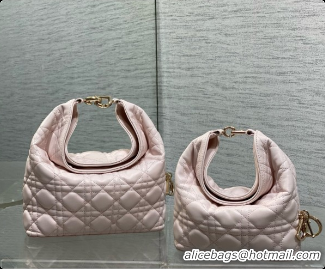 Grade Dior Mini Dior Toujours Hobo Bag in Cannage Lambskin D090389 Sakur Pink 2026