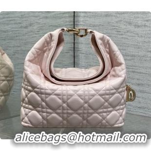 Original Cheap Dior Small Dior Toujours Hobo Bag in Cannage Lambskin D090390 Sakur Pink 2026