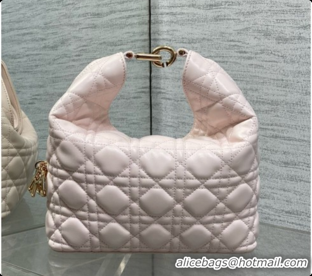 Original Cheap Dior Small Dior Toujours Hobo Bag in Cannage Lambskin D090390 Sakur Pink 2026