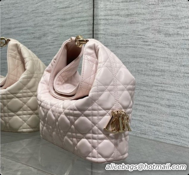 Original Cheap Dior Small Dior Toujours Hobo Bag in Cannage Lambskin D090390 Sakur Pink 2026