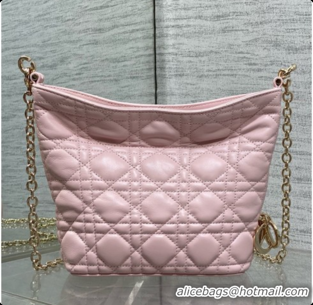 Funny Dior Mini Dior Toujours Hobo Bag in Cannage Lambskin D090391 Soft Pink 2026