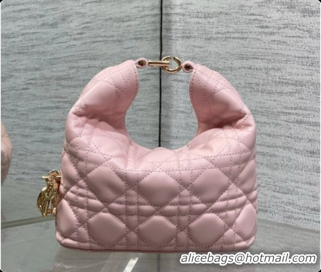 Funny Dior Mini Dior Toujours Hobo Bag in Cannage Lambskin D090391 Soft Pink 2026