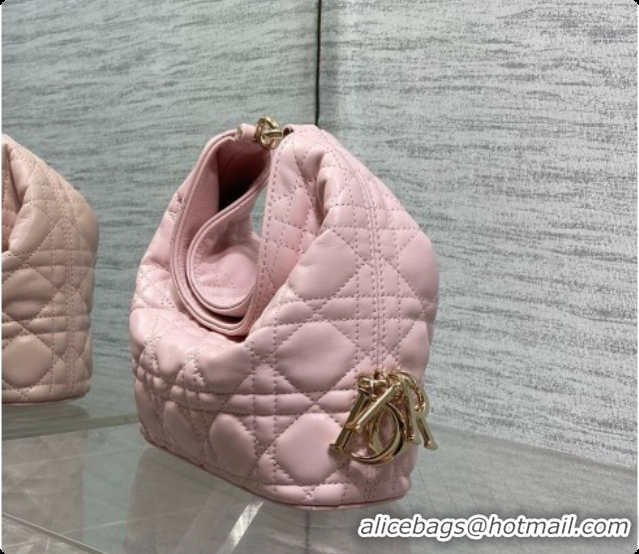 Funny Dior Mini Dior Toujours Hobo Bag in Cannage Lambskin D090391 Soft Pink 2026