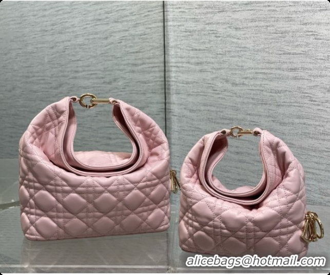 Cheap Dior Small Dior Toujours Hobo Bag in Cannage Lambskin D090392 Soft Pink 2026