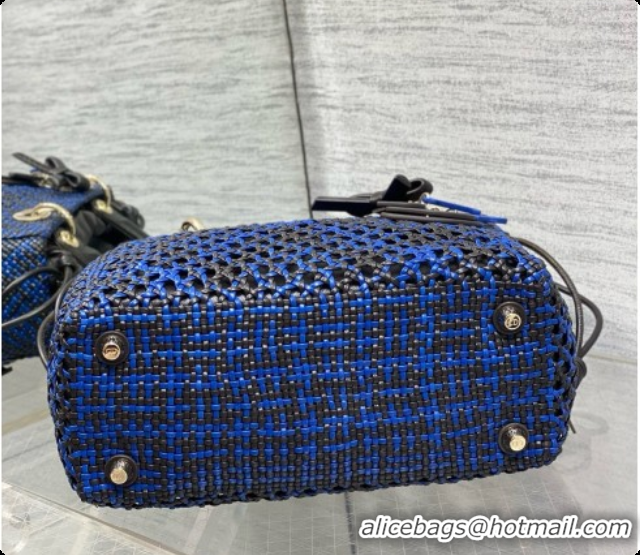 New Design Dior Medium Lady Dior Bag in Weave Lambskin D090393 Blue 2026 