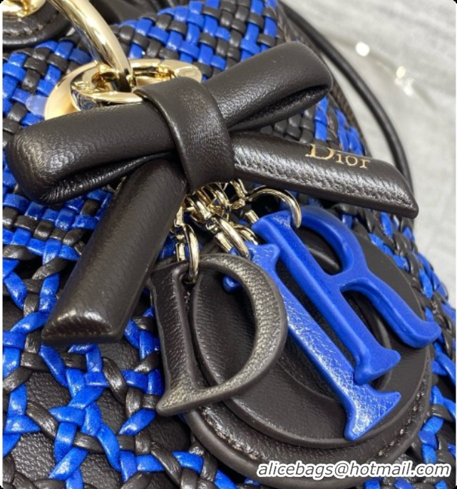 New Design Dior Medium Lady Dior Bag in Weave Lambskin D090393 Blue 2026 