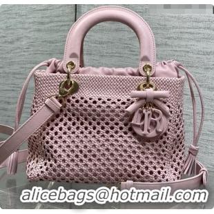 Best Quality Dior Medium Lady Dior Bag in Weave Lambskin D090394 Pink 2026 