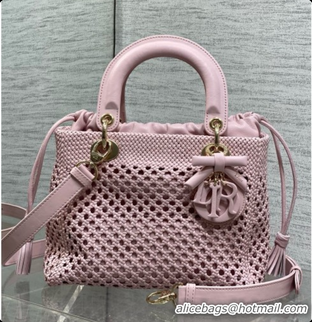 Best Quality Dior Medium Lady Dior Bag in Weave Lambskin D090394 Pink 2026 