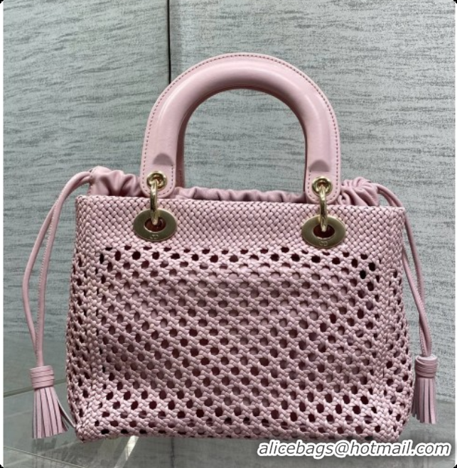 Best Quality Dior Medium Lady Dior Bag in Weave Lambskin D090394 Pink 2026 