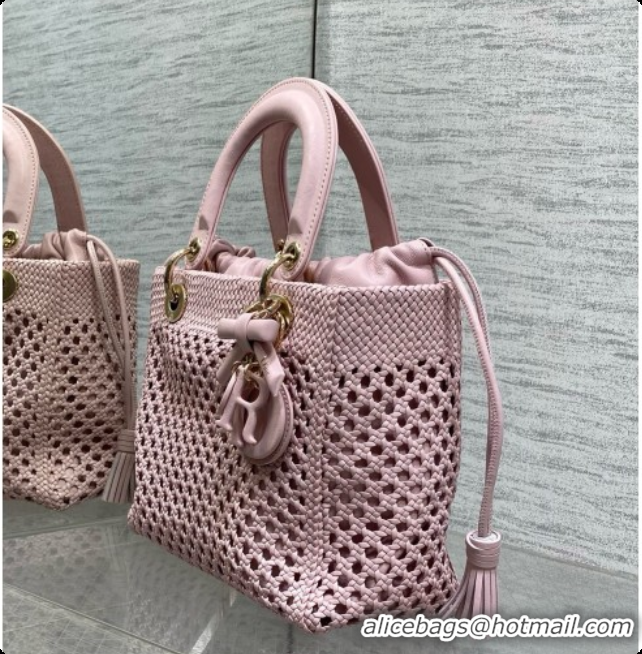 Best Quality Dior Medium Lady Dior Bag in Weave Lambskin D090394 Pink 2026 