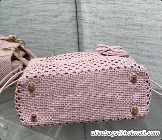 Best Quality Dior Medium Lady Dior Bag in Weave Lambskin D090394 Pink 2026 