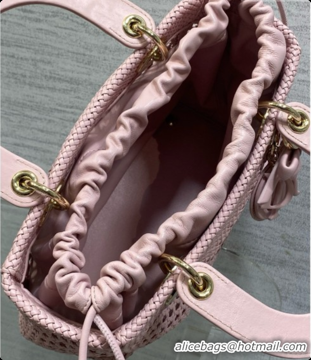 Best Quality Dior Medium Lady Dior Bag in Weave Lambskin D090394 Pink 2026 