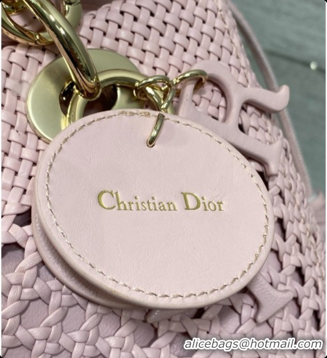 Best Quality Dior Medium Lady Dior Bag in Weave Lambskin D090394 Pink 2026 