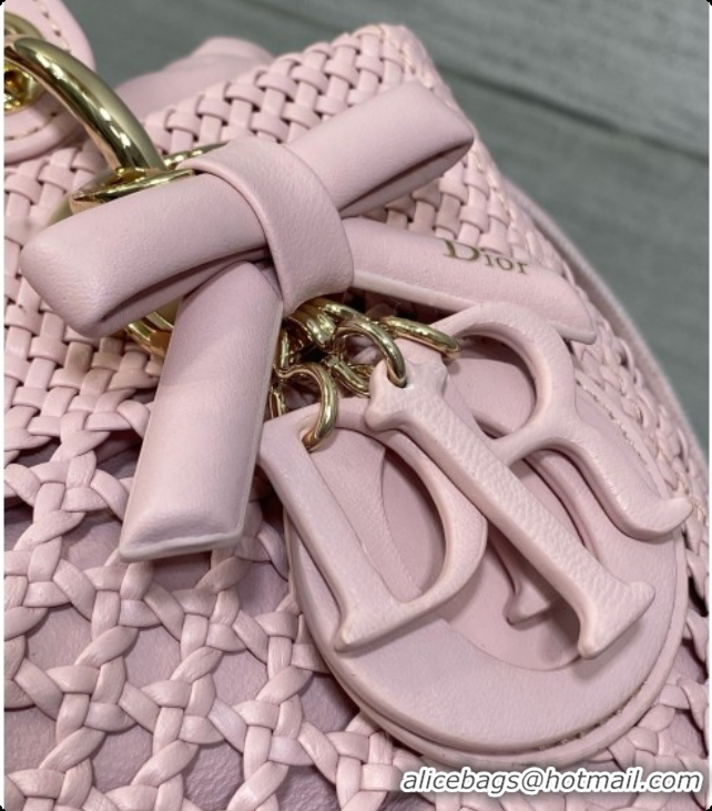 Best Quality Dior Medium Lady Dior Bag in Weave Lambskin D090394 Pink 2026 