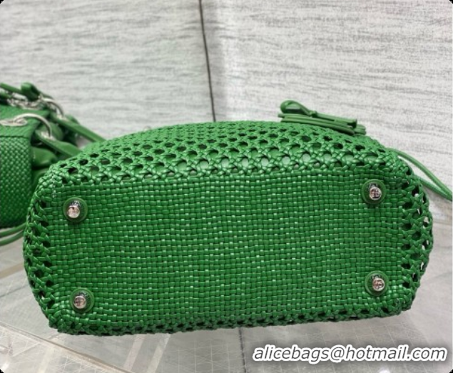 New Fashion Dior Medium Lady Dior Bag in Weave Lambskin D090395 Green 2026 