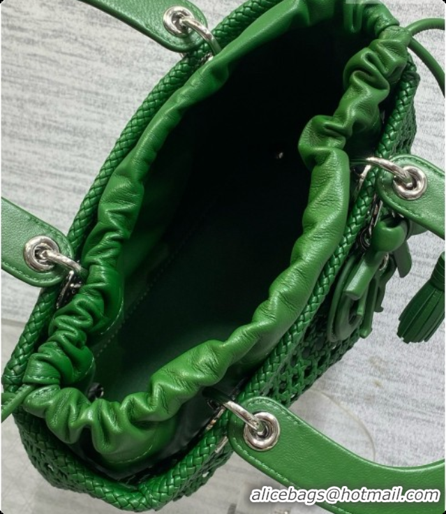 New Fashion Dior Medium Lady Dior Bag in Weave Lambskin D090395 Green 2026 