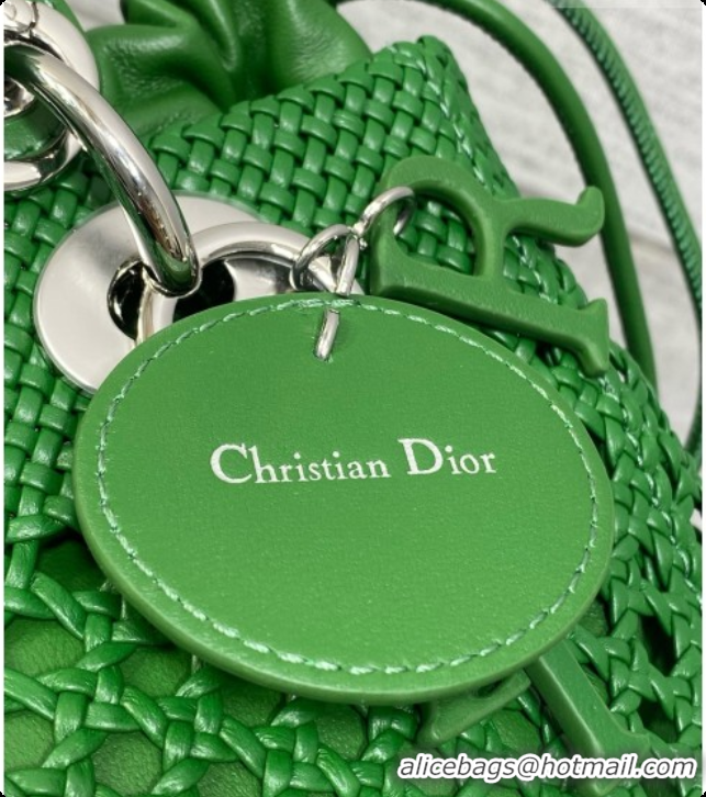 New Fashion Dior Medium Lady Dior Bag in Weave Lambskin D090395 Green 2026 