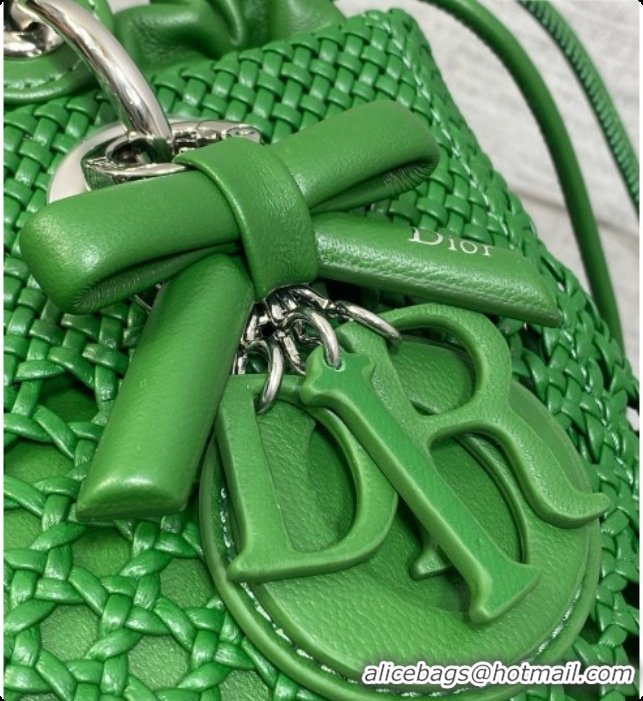 New Fashion Dior Medium Lady Dior Bag in Weave Lambskin D090395 Green 2026 