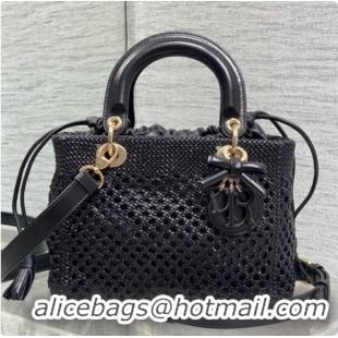 Low Price Dior Medium Lady Dior Bag in Weave Lambskin D090396 Black 2026