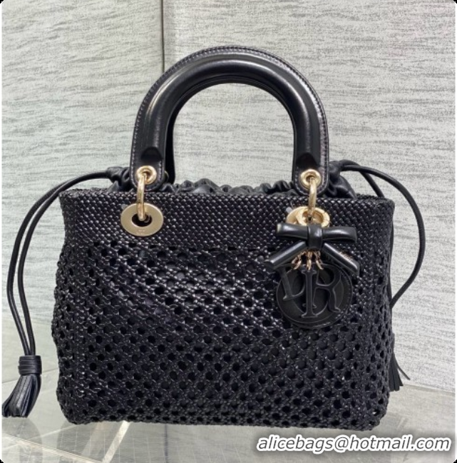 Low Price Dior Medium Lady Dior Bag in Weave Lambskin D090396 Black 2026